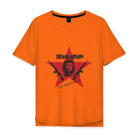 Мужская футболка хлопок Oversize с принтом Che Guevara - revolution в Новосибирске, 100% хлопок | свободный крой, круглый ворот, “спинка” длиннее передней части | Тематика изображения на принте: че гевара