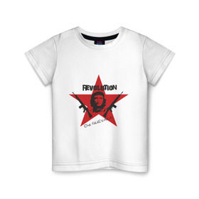 Детская футболка хлопок с принтом Che Guevara - revolution в Новосибирске, 100% хлопок | круглый вырез горловины, полуприлегающий силуэт, длина до линии бедер | Тематика изображения на принте: че гевара