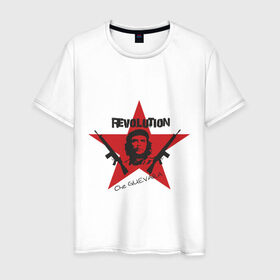 Мужская футболка хлопок с принтом Che Guevara - revolution в Новосибирске, 100% хлопок | прямой крой, круглый вырез горловины, длина до линии бедер, слегка спущенное плечо. | Тематика изображения на принте: че гевара