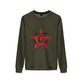 Женский свитшот хлопок с принтом Che Guevara - revolution в Новосибирске, 100% хлопок | прямой крой, круглый вырез, на манжетах и по низу широкая трикотажная резинка  | че гевара