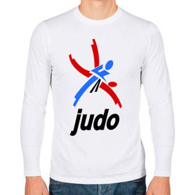 Мужской лонгслив хлопок с принтом Дзюдо - Judo эмблема в Новосибирске, 100% хлопок |  | дзюдо
