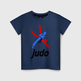 Детская футболка хлопок с принтом Дзюдо - Judo эмблема в Новосибирске, 100% хлопок | круглый вырез горловины, полуприлегающий силуэт, длина до линии бедер | Тематика изображения на принте: дзюдо