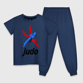 Детская пижама хлопок с принтом Дзюдо - Judo эмблема в Новосибирске, 100% хлопок |  брюки и футболка прямого кроя, без карманов, на брюках мягкая резинка на поясе и по низу штанин
 | дзюдо