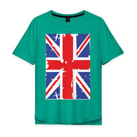 Мужская футболка хлопок Oversize с принтом Британский флаг в Новосибирске, 100% хлопок | свободный крой, круглый ворот, “спинка” длиннее передней части | great britain | uk | united kingdom | английский флаг | британский флаг | флаг uk | флаг англии | флаг британии | флаг великобритании
