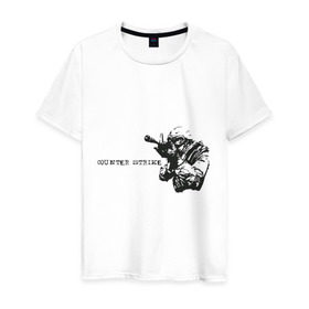 Мужская футболка хлопок с принтом Counter Strike (2) в Новосибирске, 100% хлопок | прямой крой, круглый вырез горловины, длина до линии бедер, слегка спущенное плечо. | counter | counter strike | cs | spiked | strike | контер страйк | контра | кс