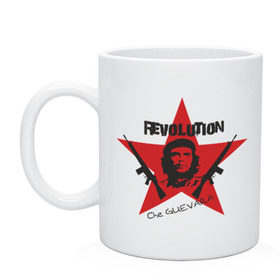 Кружка керамическая с принтом Che Guevara - revolution в Новосибирске, керамика | объем — 330 мл, диаметр — 80 мм. Принт наносится на бока кружки, можно сделать два разных изображения | Тематика изображения на принте: che guevara | revolution | гевара | звезда | куба | революция | че