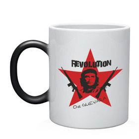Кружка хамелеон с принтом Che Guevara - revolution в Новосибирске, керамика | меняет цвет при нагревании, емкость 330 мл | Тематика изображения на принте: che guevara | revolution | гевара | звезда | куба | революция | че