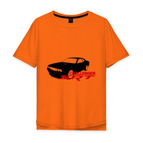 Мужская футболка хлопок Oversize с принтом Dodge challenger srt в Новосибирске, 100% хлопок | свободный крой, круглый ворот, “спинка” длиннее передней части | dodge challenger srt | авто | автомобиль | машины | тачки | тюнинг