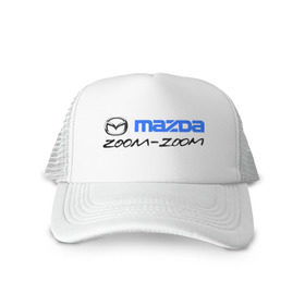 Кепка тракер с сеткой с принтом Мazda zoom-zoom в Новосибирске, трикотажное полотно; задняя часть — сетка | длинный козырек, универсальный размер, пластиковая застежка | Тематика изображения на принте: mazda | авто | авто2012 | логотип | мазда | машины | философия mazda zoom zoomzoom zoom | японские