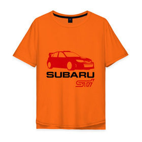 Мужская футболка хлопок Oversize с принтом Subaru sti (2) в Новосибирске, 100% хлопок | свободный крой, круглый ворот, “спинка” длиннее передней части | subaru impreza | subaru impreza wrx sti | subaru sti | wrx sti | авто2012 | импреза | субару | субару импреза