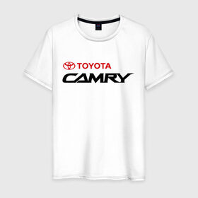 Мужская футболка хлопок с принтом Toyota Camry в Новосибирске, 100% хлопок | прямой крой, круглый вырез горловины, длина до линии бедер, слегка спущенное плечо. | toyota | toyota camry | камри | камрюха | тойота | тойота камри | японка