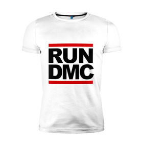 Мужская футболка премиум с принтом Run DMC в Новосибирске, 92% хлопок, 8% лайкра | приталенный силуэт, круглый вырез ворота, длина до линии бедра, короткий рукав | dmc | gangsta | gansta | hip hop | hop | rap | run | рэп | рэпчина | хип | хип хоп | хипхоп | хоп