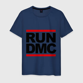Мужская футболка хлопок с принтом Run DMC в Новосибирске, 100% хлопок | прямой крой, круглый вырез горловины, длина до линии бедер, слегка спущенное плечо. | dmc | gangsta | gansta | hip hop | hop | rap | run | рэп | рэпчина | хип | хип хоп | хипхоп | хоп