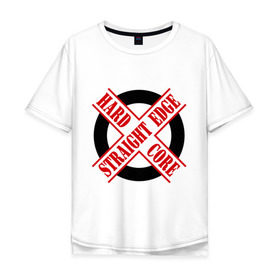 Мужская футболка хлопок Oversize с принтом Straight edge (sXe) (1) в Новосибирске, 100% хлопок | свободный крой, круглый ворот, “спинка” длиннее передней части | 