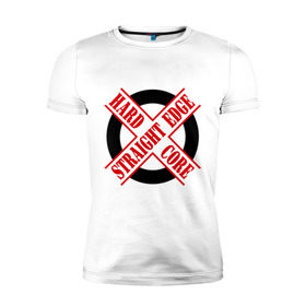 Мужская футболка премиум с принтом Straight edge (sXe) (1) в Новосибирске, 92% хлопок, 8% лайкра | приталенный силуэт, круглый вырез ворота, длина до линии бедра, короткий рукав | 