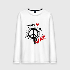 Мужской лонгслив хлопок с принтом Peace. Make love not war в Новосибирске, 100% хлопок |  | Тематика изображения на принте: хиппи