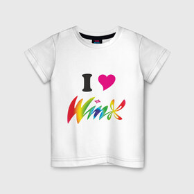 Детская футболка хлопок с принтом Winx с крыльями в Новосибирске, 100% хлопок | круглый вырез горловины, полуприлегающий силуэт, длина до линии бедер | Тематика изображения на принте: 