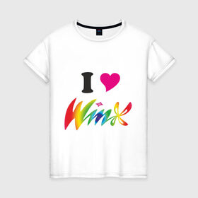 Женская футболка хлопок с принтом Winx с крыльями в Новосибирске, 100% хлопок | прямой крой, круглый вырез горловины, длина до линии бедер, слегка спущенное плечо | 