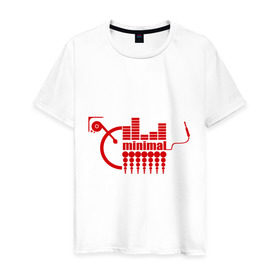 Мужская футболка хлопок с принтом Minimal Techno в Новосибирске, 100% хлопок | прямой крой, круглый вырез горловины, длина до линии бедер, слегка спущенное плечо. | эквалайзер