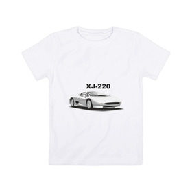 Детская футболка хлопок с принтом Jaguar XJ-220 в Новосибирске, 100% хлопок | круглый вырез горловины, полуприлегающий силуэт, длина до линии бедер | Тематика изображения на принте: 