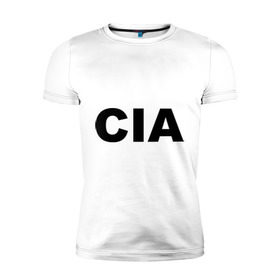 Мужская футболка премиум с принтом ЦРУ (2) в Новосибирске, 92% хлопок, 8% лайкра | приталенный силуэт, круглый вырез ворота, длина до линии бедра, короткий рукав | central intelligence agency | cia | спецслужбы сша | центральное разведывательное управление | цру
