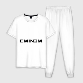 Мужская пижама хлопок с принтом Eminem (4) в Новосибирске, 100% хлопок | брюки и футболка прямого кроя, без карманов, на брюках мягкая резинка на поясе и по низу штанин
 | gangsta | gansta | hip | hip hop | hop | rap | реп | рэп | рэпчина | хип | хип хоп | хоп | эминем