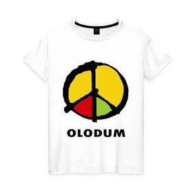 Женская футболка хлопок с принтом Olodum в Новосибирске, 100% хлопок | прямой крой, круглый вырез горловины, длина до линии бедер, слегка спущенное плечо | Тематика изображения на принте: бразилия