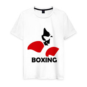 Мужская футболка хлопок с принтом Russia boxing в Новосибирске, 100% хлопок | прямой крой, круглый вырез горловины, длина до линии бедер, слегка спущенное плечо. | кикбоксинг