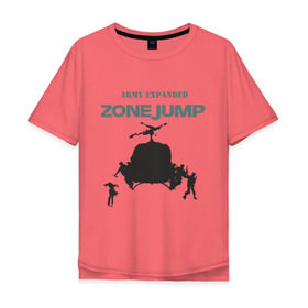 Мужская футболка хлопок Oversize с принтом Zone jump в Новосибирске, 100% хлопок | свободный крой, круглый ворот, “спинка” длиннее передней части | 