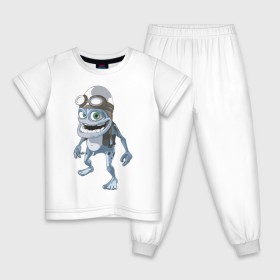 Детская пижама хлопок с принтом Крэйзи Фрог в Новосибирске, 100% хлопок |  брюки и футболка прямого кроя, без карманов, на брюках мягкая резинка на поясе и по низу штанин
 | crazy frog | крейзи фрог | крэйзи фрог