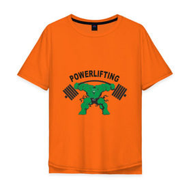 Мужская футболка хлопок Oversize с принтом Powerlifting (2) в Новосибирске, 100% хлопок | свободный крой, круглый ворот, “спинка” длиннее передней части | powerlifting