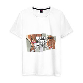 Мужская футболка хлопок с принтом Grand Theft Auto San Andreas (2) в Новосибирске, 100% хлопок | прямой крой, круглый вырез горловины, длина до линии бедер, слегка спущенное плечо. | grand theft auto | gta | gta sa | san andreas | гта сан андреас