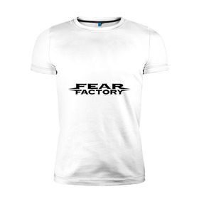 Мужская футболка премиум с принтом Fear Factory (1) в Новосибирске, 92% хлопок, 8% лайкра | приталенный силуэт, круглый вырез ворота, длина до линии бедра, короткий рукав | американский рок | лого fear factory | логотип fear factory | рок | символика fear factory | эмблема fear factory