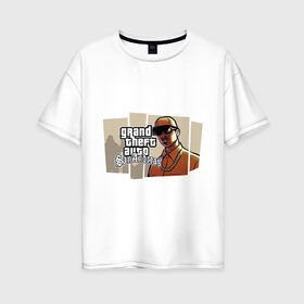 Женская футболка хлопок Oversize с принтом Grand Theft Auto San Andreas (6) в Новосибирске, 100% хлопок | свободный крой, круглый ворот, спущенный рукав, длина до линии бедер
 | grand theft auto | gta | san andreas | гта | сан андрес