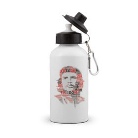Бутылка спортивная с принтом Che Guevara (3) в Новосибирске, металл | емкость — 500 мл, в комплекте две пластиковые крышки и карабин для крепления | Тематика изображения на принте: гевара | куба | революция | свобода | че
