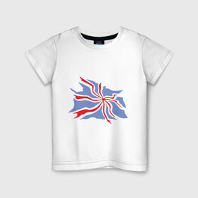 Детская футболка хлопок с принтом Флаг Англии в Новосибирске, 100% хлопок | круглый вырез горловины, полуприлегающий силуэт, длина до линии бедер | england | gb | uk | англия | британский флаг | великобритания | соединенное королевство | флаг