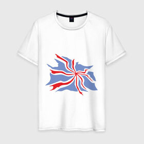 Мужская футболка хлопок с принтом Флаг Англии в Новосибирске, 100% хлопок | прямой крой, круглый вырез горловины, длина до линии бедер, слегка спущенное плечо. | england | gb | uk | англия | британский флаг | великобритания | соединенное королевство | флаг