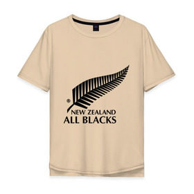 Мужская футболка хлопок Oversize с принтом All blacks в Новосибирске, 100% хлопок | свободный крой, круглый ворот, “спинка” длиннее передней части | американский футбол | регби
