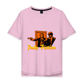 Мужская футболка хлопок Oversize с принтом Pulp Fiction в Новосибирске, 100% хлопок | свободный крой, круглый ворот, “спинка” длиннее передней части | pulp fiction | криминальное чтиво