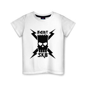 Детская футболка хлопок с принтом Bart SK8 (Барт Симпсон) в Новосибирске, 100% хлопок | круглый вырез горловины, полуприлегающий силуэт, длина до линии бедер | simpsons | барт | симпсон | симпсоны | симсоны