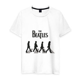 Мужская футболка хлопок с принтом The Beatles - Битлз в Новосибирске, 100% хлопок | прямой крой, круглый вырез горловины, длина до линии бедер, слегка спущенное плечо. | beatles | lennon | битлз | битлс | битлы | леннон