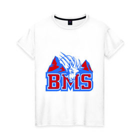 Женская футболка хлопок с принтом Blue Mountain State в Новосибирске, 100% хлопок | прямой крой, круглый вырез горловины, длина до линии бедер, слегка спущенное плечо | blue mountain state | bms