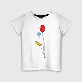 Детская футболка хлопок с принтом Воздушные шарики в Новосибирске, 100% хлопок | круглый вырез горловины, полуприлегающий силуэт, длина до линии бедер | воздушное настроениевоздушные шарики | праздник