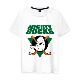 Мужская футболка хлопок с принтом Anaheim Mighty Ducks (2) в Новосибирске, 100% хлопок | прямой крой, круглый вырез горловины, длина до линии бедер, слегка спущенное плечо. | nhl | лига | национальная лига | нхл | хокей | хоккей | хоккейная лига