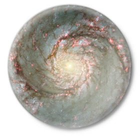 Значок с принтом Галактика в Новосибирске,  металл | круглая форма, металлическая застежка в виде булавки | бесконечность | вселенная | галактика | космос