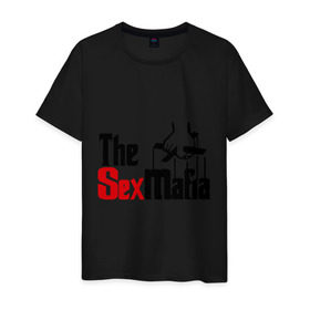 Мужская футболка хлопок с принтом The SexMafia в Новосибирске, 100% хлопок | прямой крой, круглый вырез горловины, длина до линии бедер, слегка спущенное плечо. | mafia | мафия
