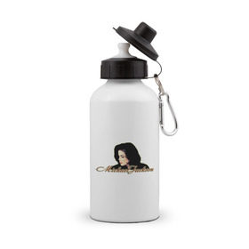 Бутылка спортивная с принтом Майкл Джексон в Новосибирске, металл | емкость — 500 мл, в комплекте две пластиковые крышки и карабин для крепления | Тематика изображения на принте: майкл джексон