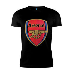 Мужская футболка премиум с принтом FA Premier League. Arsenal FC. в Новосибирске, 92% хлопок, 8% лайкра | приталенный силуэт, круглый вырез ворота, длина до линии бедра, короткий рукав | арсенал