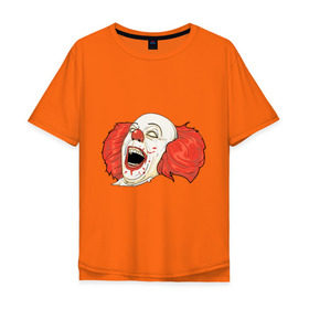 Мужская футболка хлопок Oversize с принтом Evil Clown в Новосибирске, 100% хлопок | свободный крой, круглый ворот, “спинка” длиннее передней части | Тематика изображения на принте: evil clown | злой клоун | клоун