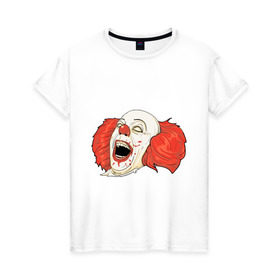 Женская футболка хлопок с принтом Evil Clown в Новосибирске, 100% хлопок | прямой крой, круглый вырез горловины, длина до линии бедер, слегка спущенное плечо | evil clown | злой клоун | клоун